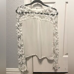 White Floral Lace Blouse